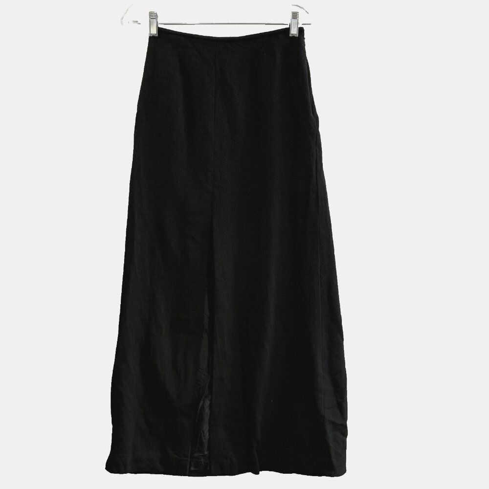 LINDA ALLARD Ellen Tracy Women‎ Wool Maxi Pencil Skirt Sz 4 Black Career 59-6